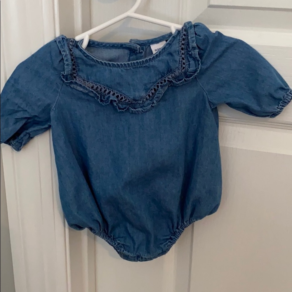 Blue Jean baby romper